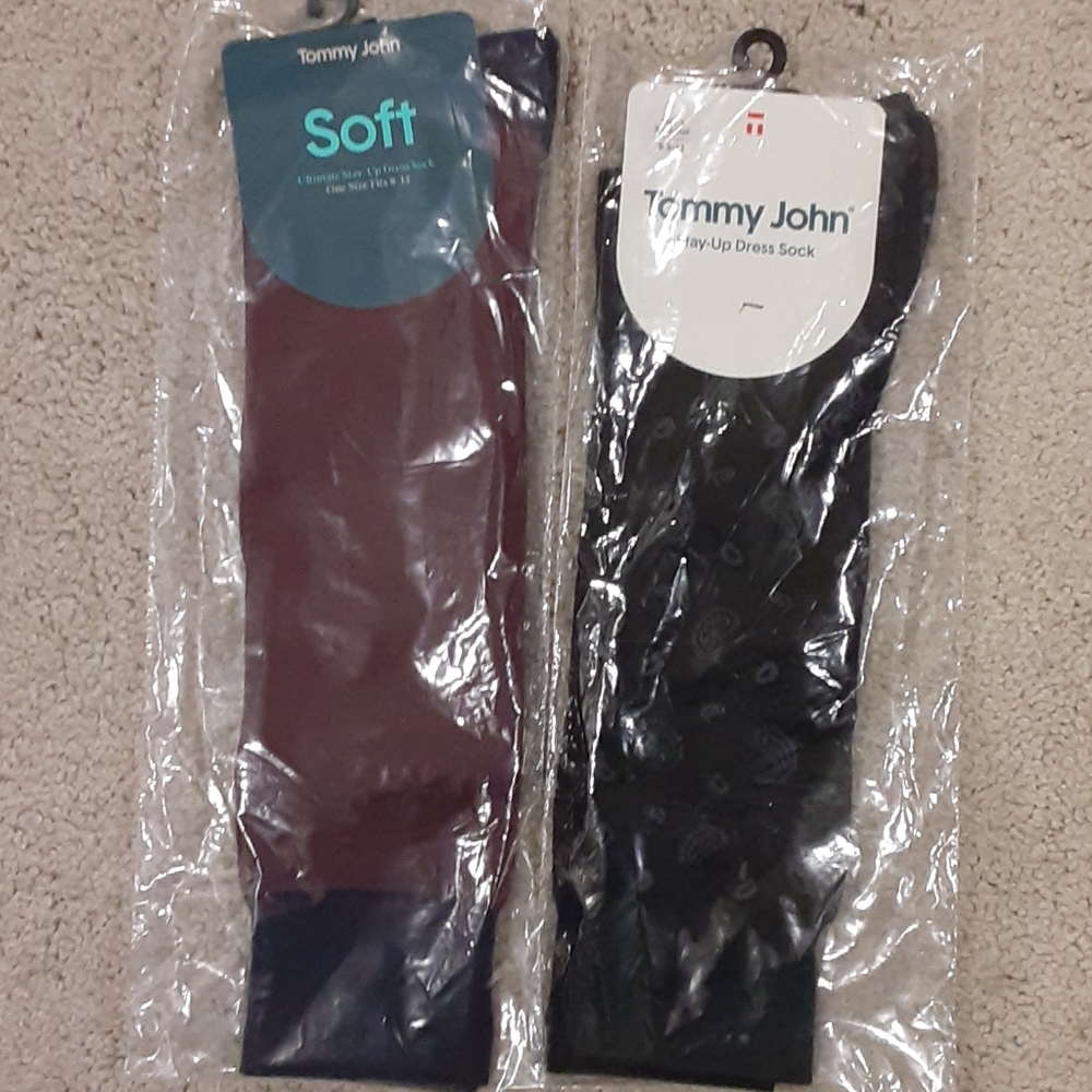 2 pairs men's Tommy John Stay-Up dress socks